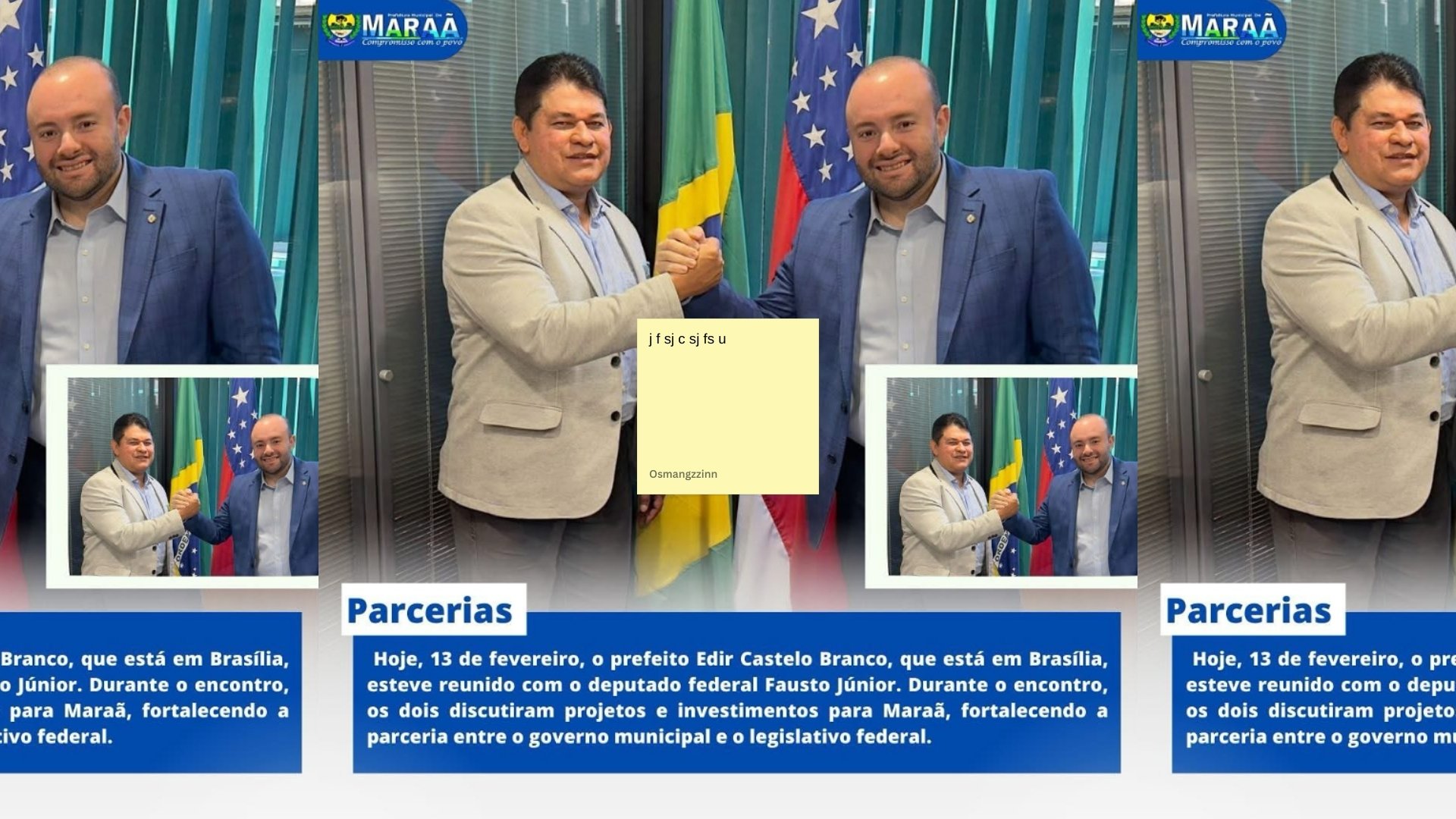 PREFEITO EDIR CASTELO BRANCO SE REÚNE COM DEPUTADO FAUSTO JÚNIOR EM BRASÍLIA
